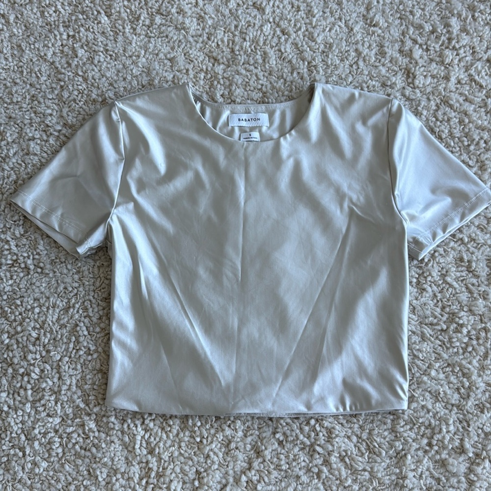 Metallic Babaton cropped tshirt
